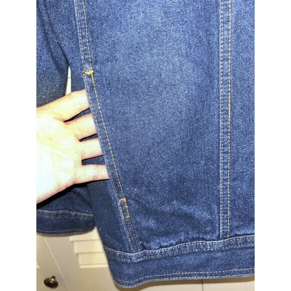 Vtg I. B. Diffusion Blue Denim Sequin Beaded Rockabilly Glam Rock SZ 8 Jacket - Picture 9 of 16